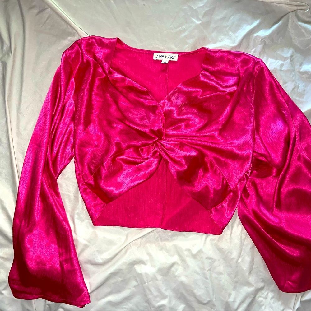 Pink satin top